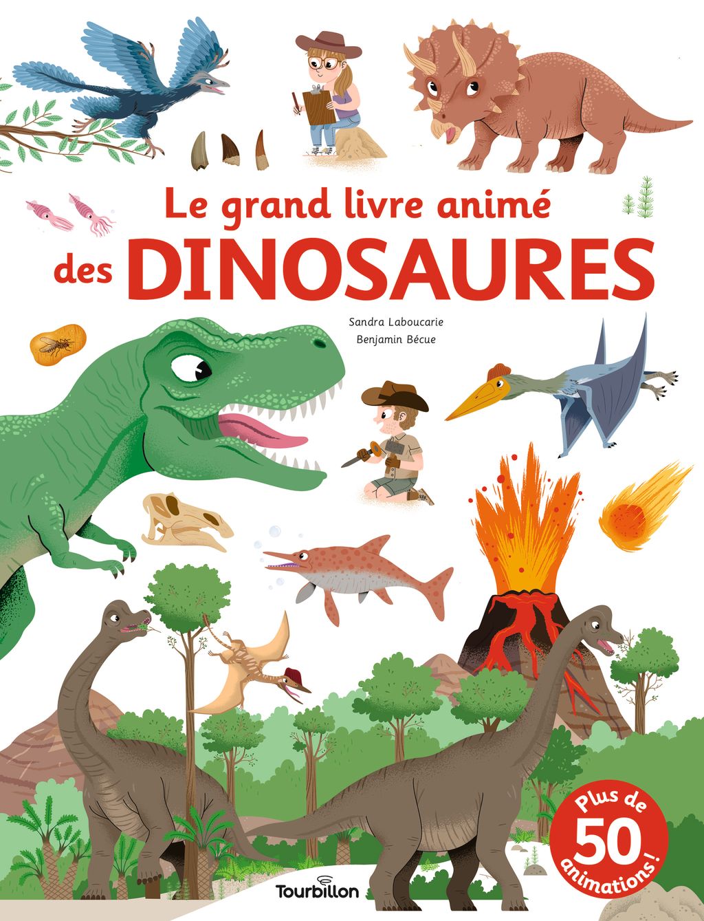 Couverture de « Le grand livre animé des dinosaures »