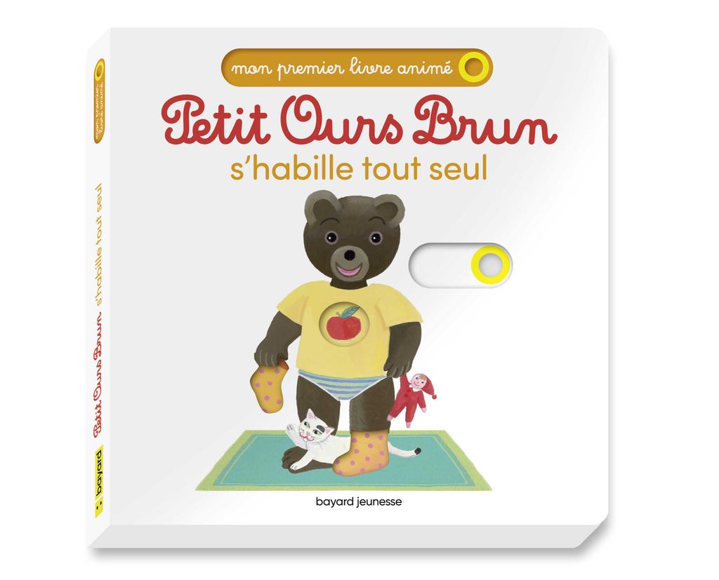 Couverture de « Petit Ours Brun s’habille comme un grand – Mon premier livre animé »