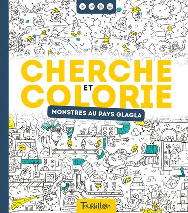Couverture de « Cherche et colorie – Monstres au pays glagla »