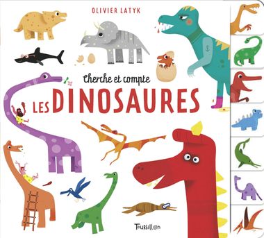 Couverture de « Cherche et compte les dinosaures »