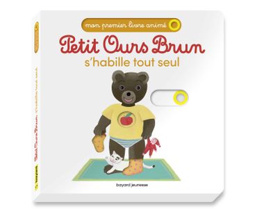 Couverture de « Petit Ours Brun s’habille comme un grand – Mon premier livre animé »