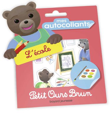Couverture de « Mes autocollants Petit Ours Brun – L’école »
