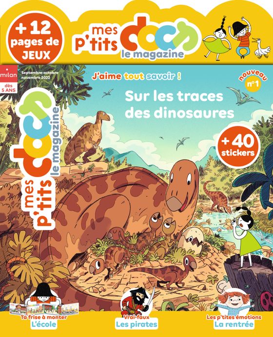 Couverture de Magazine P'tits docs n° 1 – Sur les traces des dinosaures 