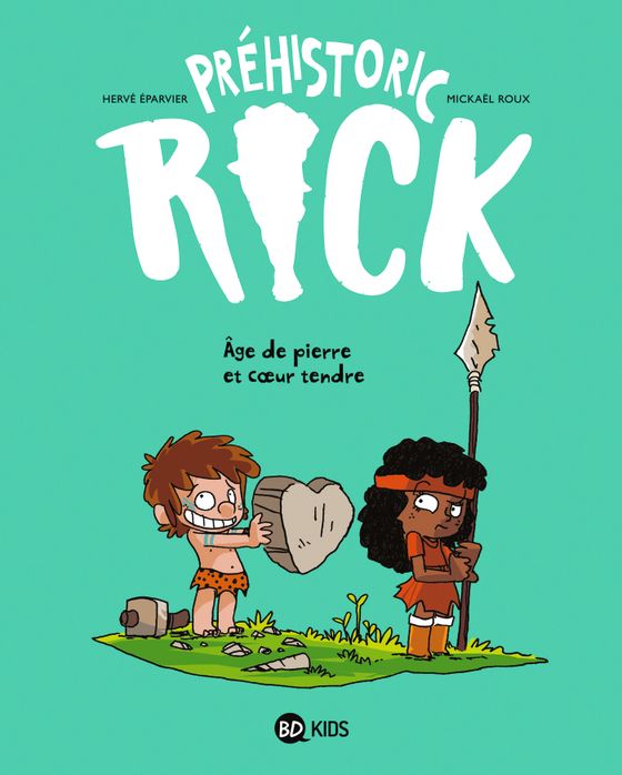 Couverture de PREHISTORIC RICK T03 (BD KIDS) - AGE DE PIERRE ET COEUR TENDRE