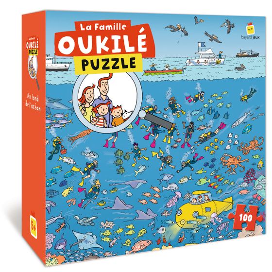 Couverture de La famille Oukilé Puzzle Au fond de l'océan