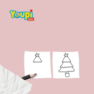 Crédits : “J’apprends à dessiner un sapin de Noël”, Youpi n°399, décembre 2021. Illustrations : Carole Gauthier.