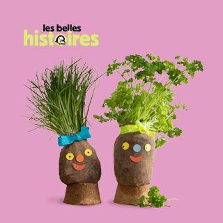 Crédits : “Brico rigolo : Madame Ciboulette et Monsieur Persil”, Les Belles Histoires n°569, mai 2020. Bricolage : Anne Chiumino. Photos : Isabelle Franciosa. Illustrations : Anne Rouquette.