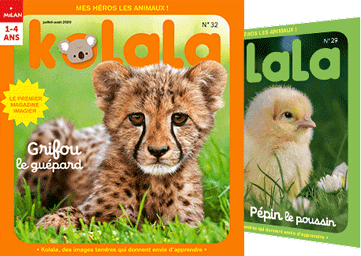 Couvertures du magazine kolala avec des images tendres qui donnent envie d’apprendre