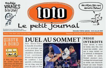 rubrique du Journal de Toto, un petit journal plein d’infos vraies et des jeux à foison